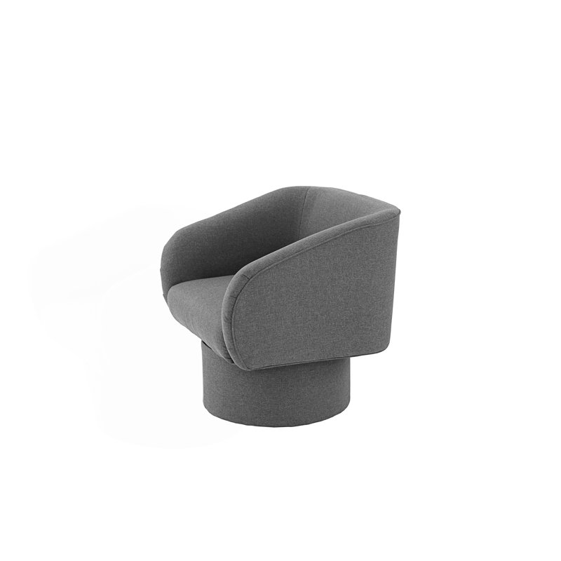 Fauteuil d'appoint pivotant classique, fauteuil confortable, Gris