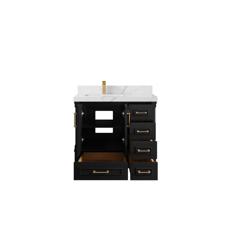 Ensemble de meuble-lavabo simple 36 po Aberdeen, Calacatta Laza