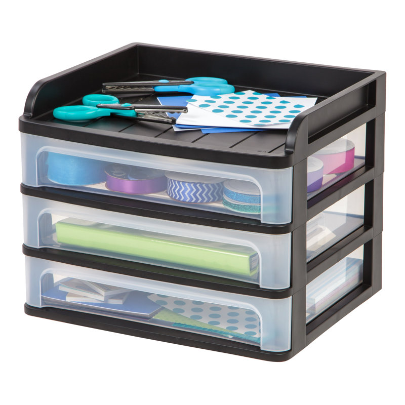 Rangement de bureau empilable en plastique IRIS, Noir