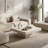 28.3'' Faux Travertine Square Coffee Table, Modern Minimalist Pedestal Centerpiece for Living Room