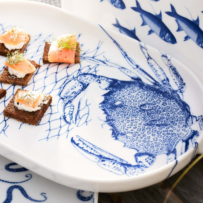 Crab Large Coupe Oval Platter