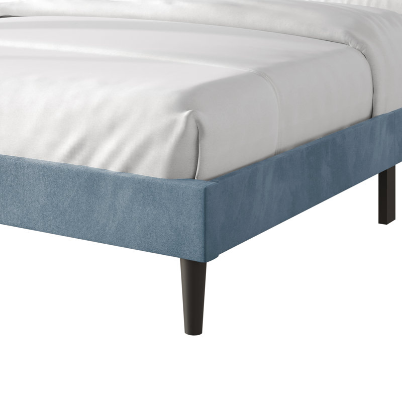 Elegence Wingback Platform Bed, Light Blue, Full