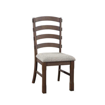 Chaises rembourrées en tissu gris avec mobilier de salle à manger brun rustique et chêne sophistiqué - chêne,