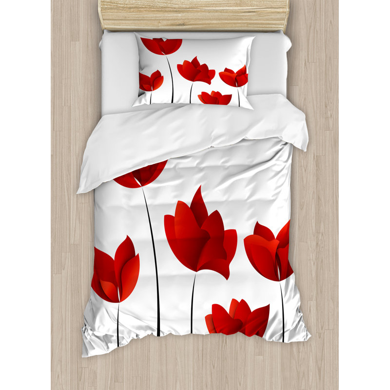 Floral Traditional Polyester Floral Duvet Cover, Twin