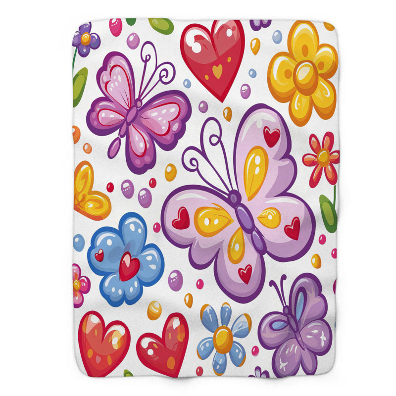 Hearts Aflutter - couverture 1 pièce, Lit simple