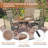 Outdoor Patio Dining Set with 4-person Round Dining Table and  Padded Swivel Chairs-1535526347