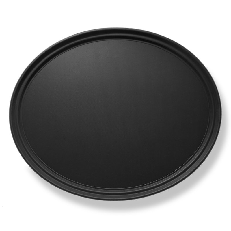 29" Oval Non-Skid Serving Trays, NSF Certified, Black