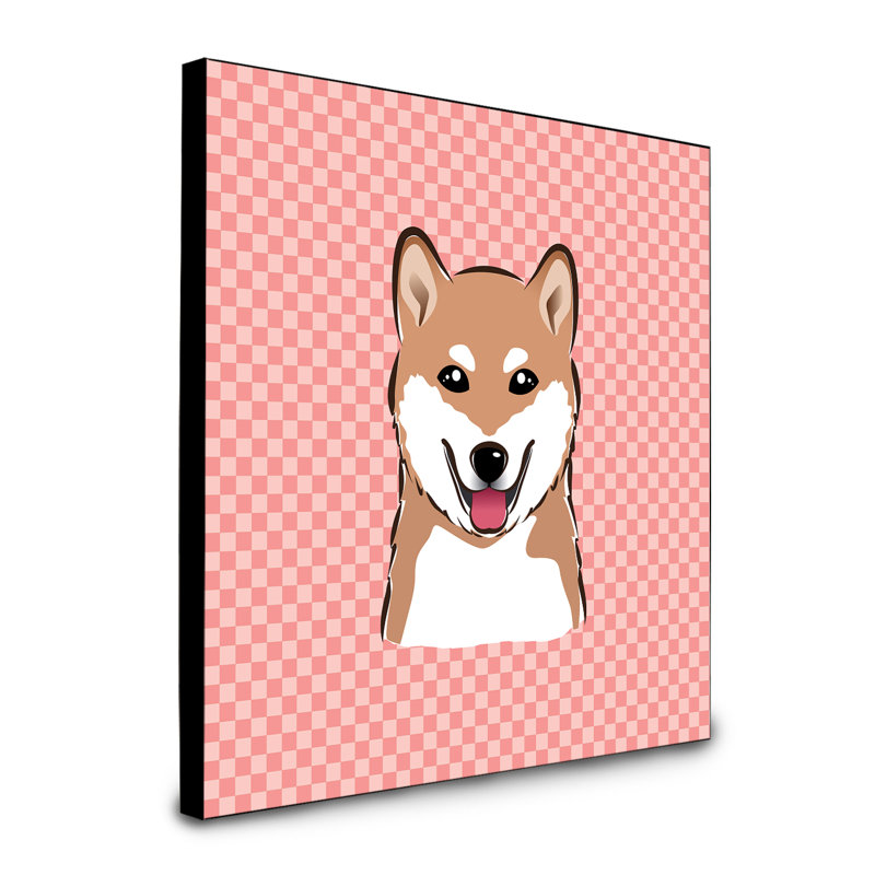 Panneau mural d’art Dungorbery, Rose, Shiba Inu