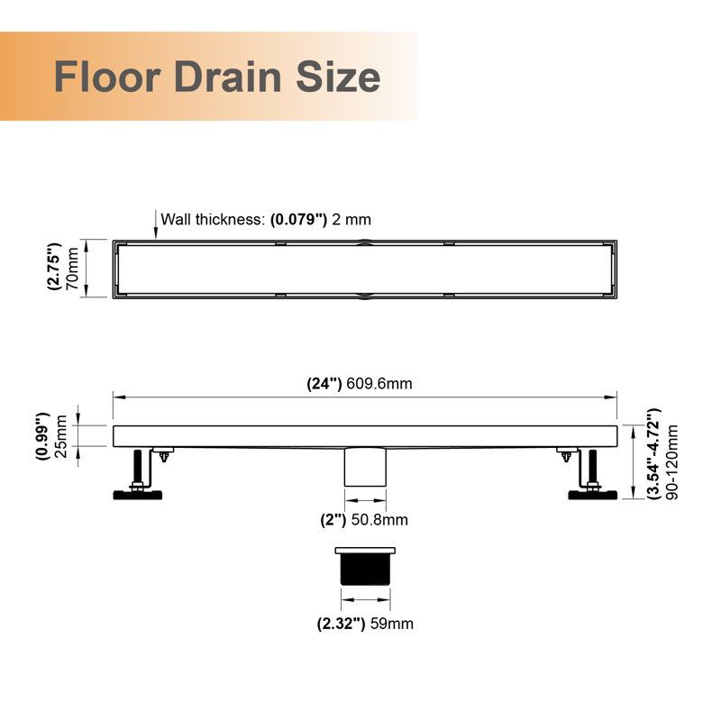 Shower Drain Linear Shower Drain 18 Inch, Brushed Nickel