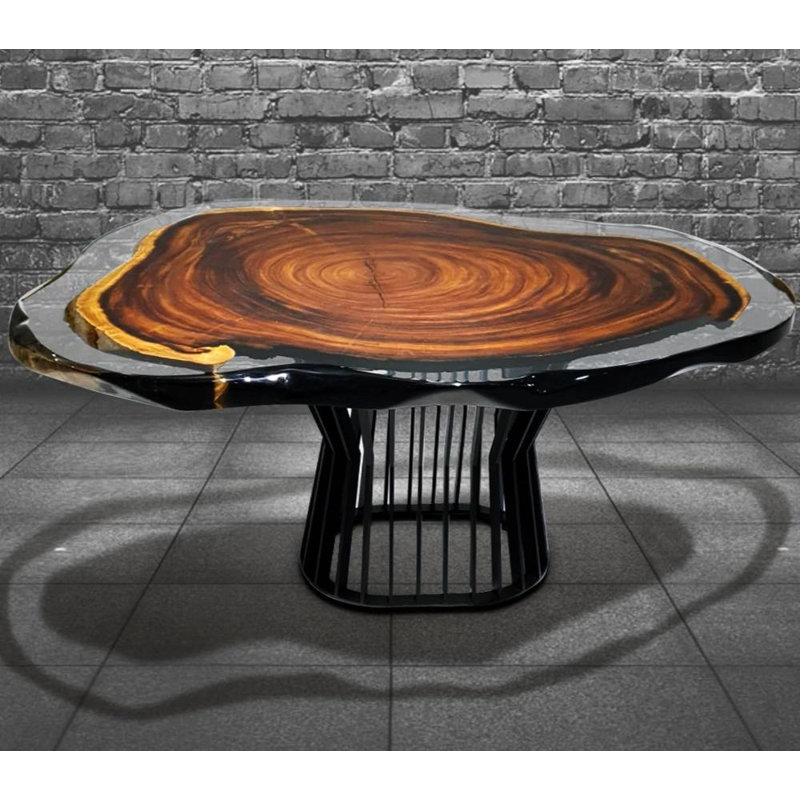 Hypnos Walnut Metal Base Dining Table