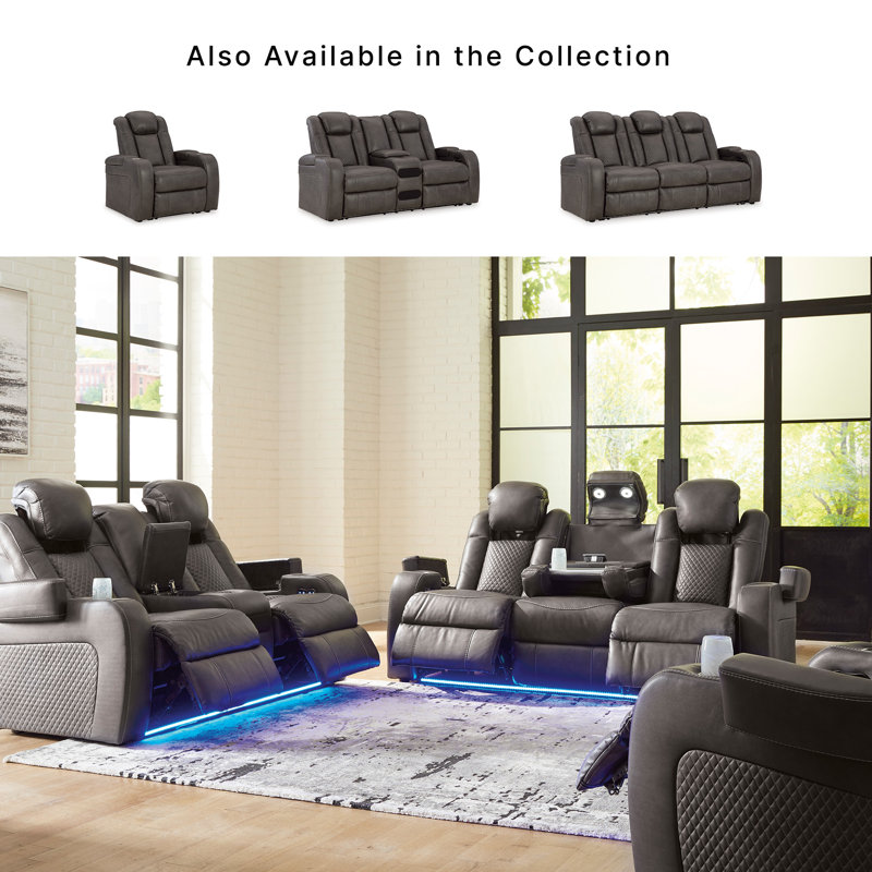 Bemnet 85'' Faux Leather Power Reclining Sofa, Brown Faux Leather