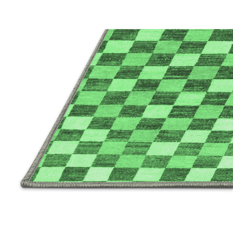 Washable Checkered Indoor Rug, Rectangle 8' x 12'