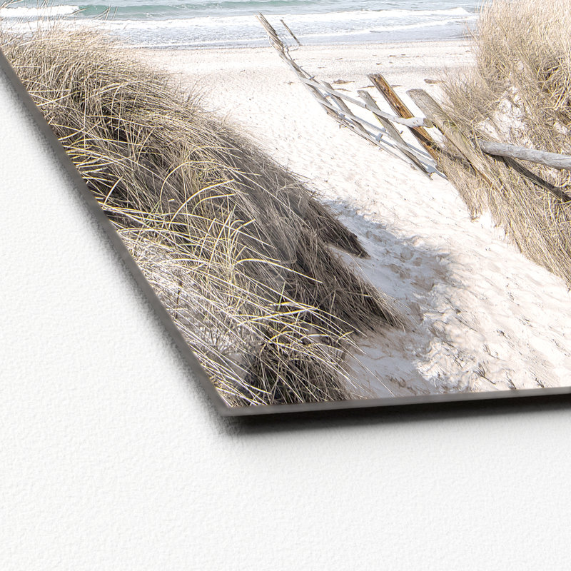 Way to Beach - Graphic Art Print on Glass, 80cm H x 80cm W