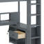 Lit mezzanine moderne pour les adolescents avec bureau, tablettes multiples, DEL et station de charge