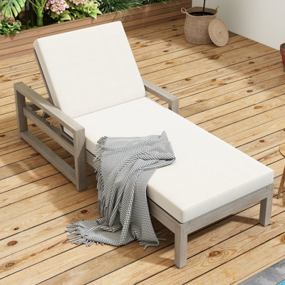 Chaise longue d'extérieur à 5 positions avec coussin et dossier réglable pour la piscine ou la cour