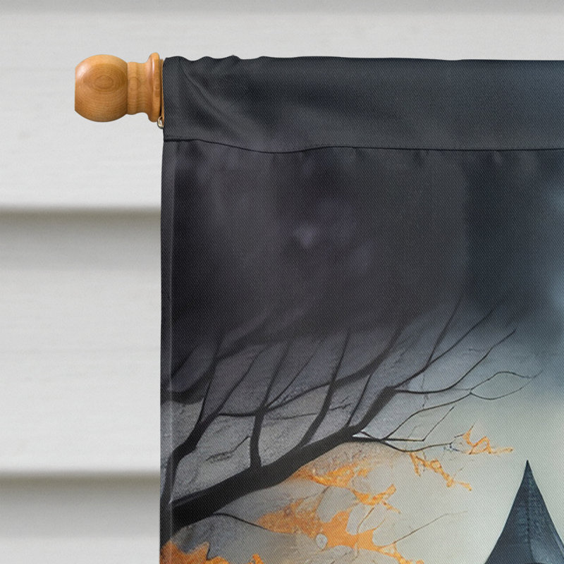 Drapeau de maison d'Halloween en polyester à double face H 40 po x l 28 po