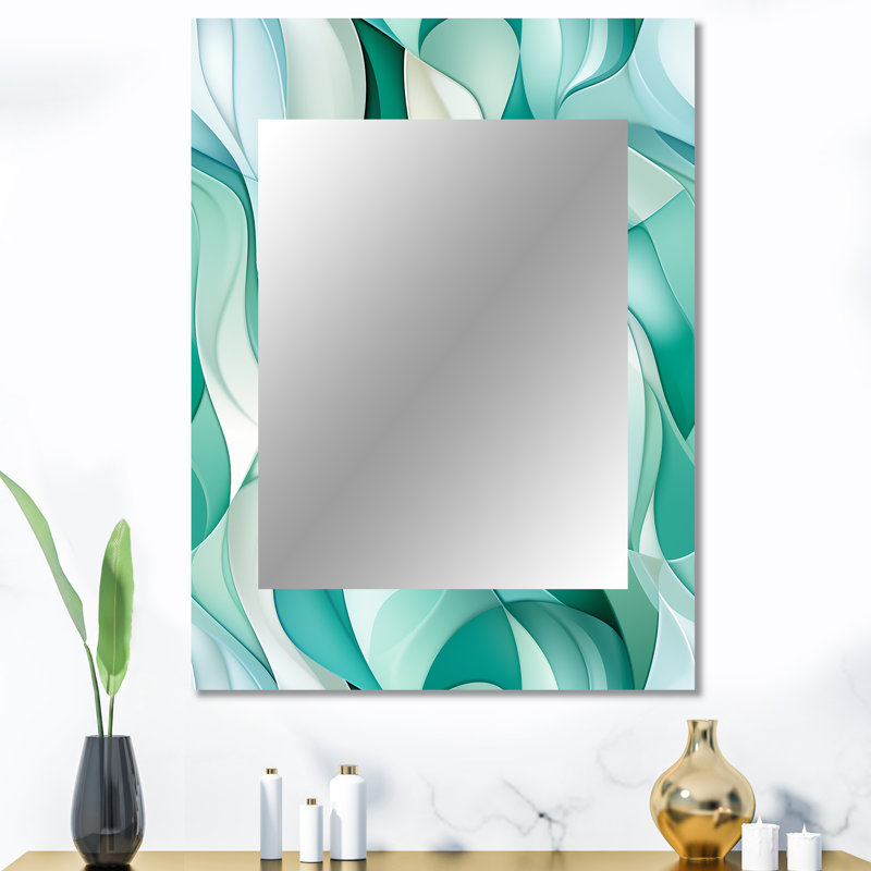 Hruni - Green Coastal Wall Mirror, 40 po x 30 po