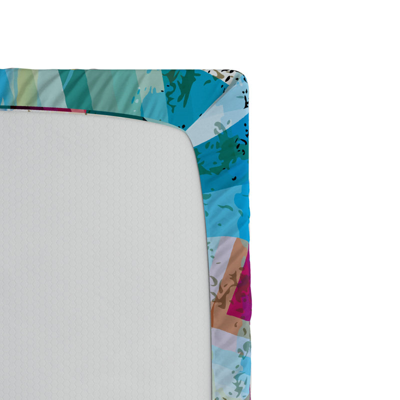 Twin Multicolor Abstract Microfiber Fitted Bed Sheet