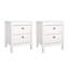 Ensemble de 2 tables de chevet 2 tiroirs l 17,24 po Madrid, blanc-132209492