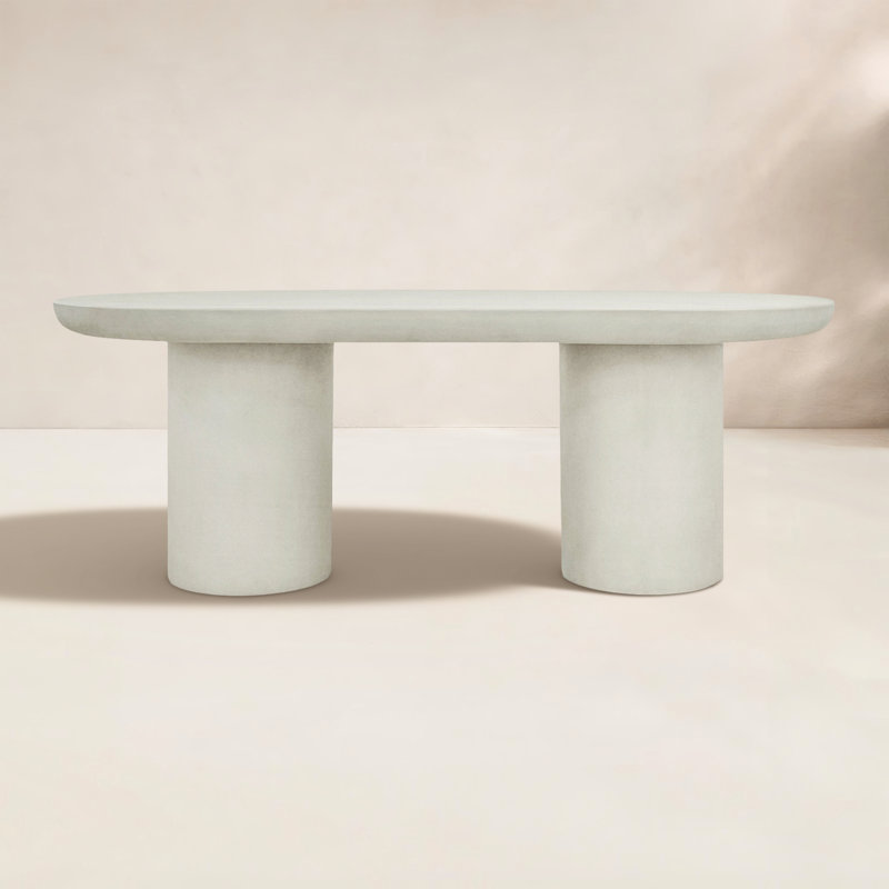 Rocca Outdoor Oval Dining Table, Cream
