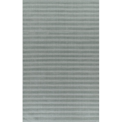 Aldery Light Blue Hand-Loomed Striped Wool Rug