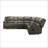 Sectional Manual Reclining Sofa Gray PU