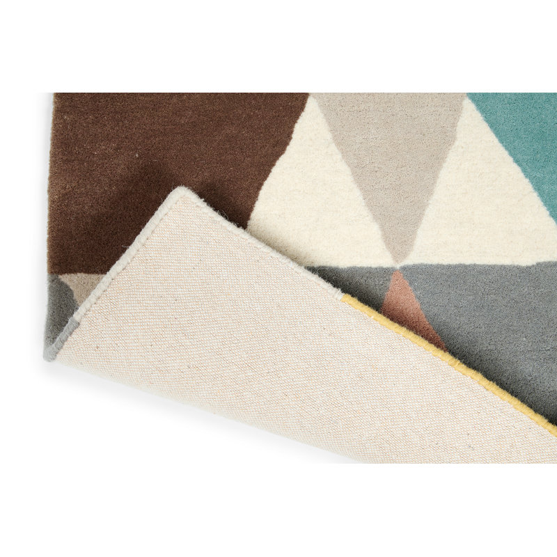 Hand Tufted Wool Geometric Area Rug, Rectangle 8'2" x 11'6"