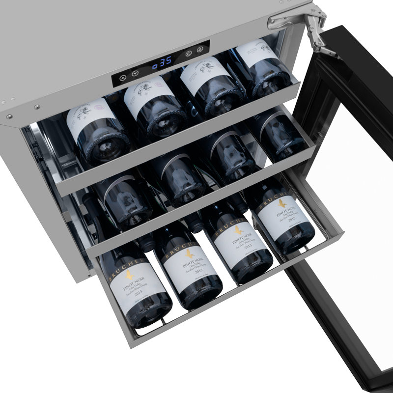23.88 44 Bottle Wine Refrigerator, Black Matte
