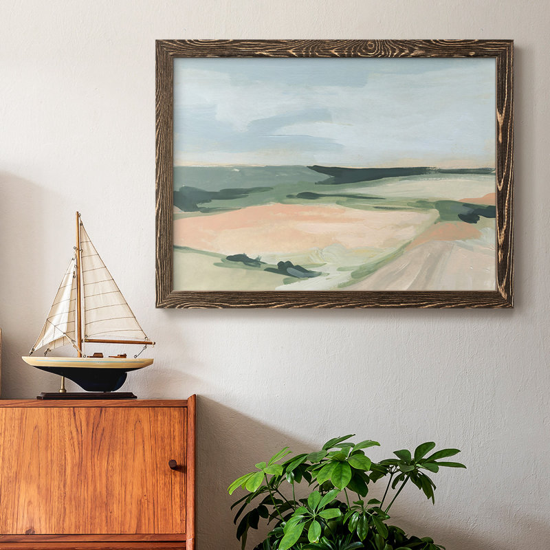 " Pastel Plains I ", 26" H x 38" W x 1.5" D, Walnut