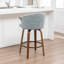 Tabouret de comptoir pivotant rembourré avec structure en bois Devault-123162593