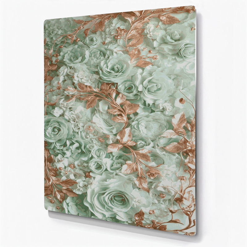 "Abstract Florals" 10, art mural en métal brun, H 12 po x l 18 po