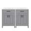 Meuble-lavabo double 48 po, armoire de salle de bain avec tiroirs basculants, 2 supports de rangement et 2 armoires, 2 meubles-lavabos séparés avec lavabos en céramique