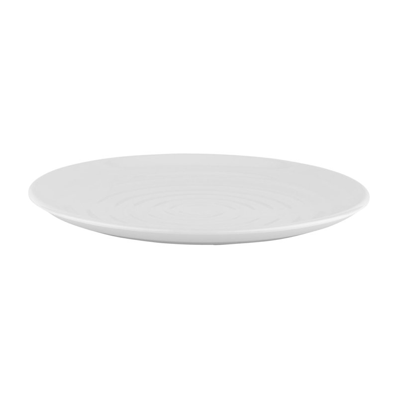 Assiette à dîner ronde en mélamine texturée GET ML-81-W, 9,5 po, blanc