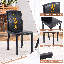 Ensemble de table de salle à manger ronde pour 4 personnes, ensemble de table de salle à manger en verre, ensemble de table et chaises de cuisine 5 pièces, pour le salon, petit espace (inclure 4 chaises noires)-131643350