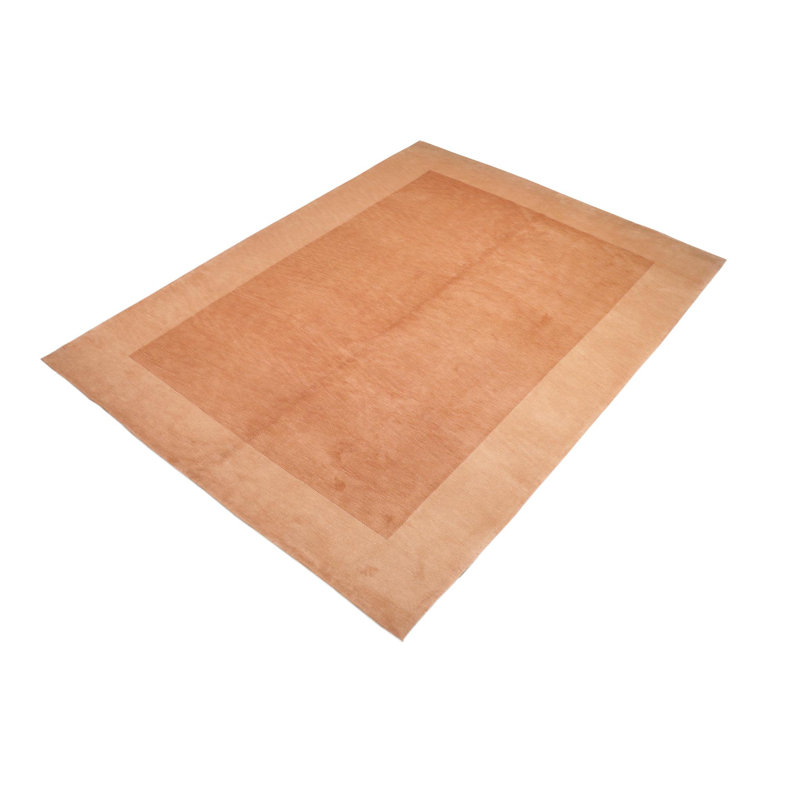 Tapis népalais Art Deco Parminder en laine brun / brun clair 8 pi x 11 pi