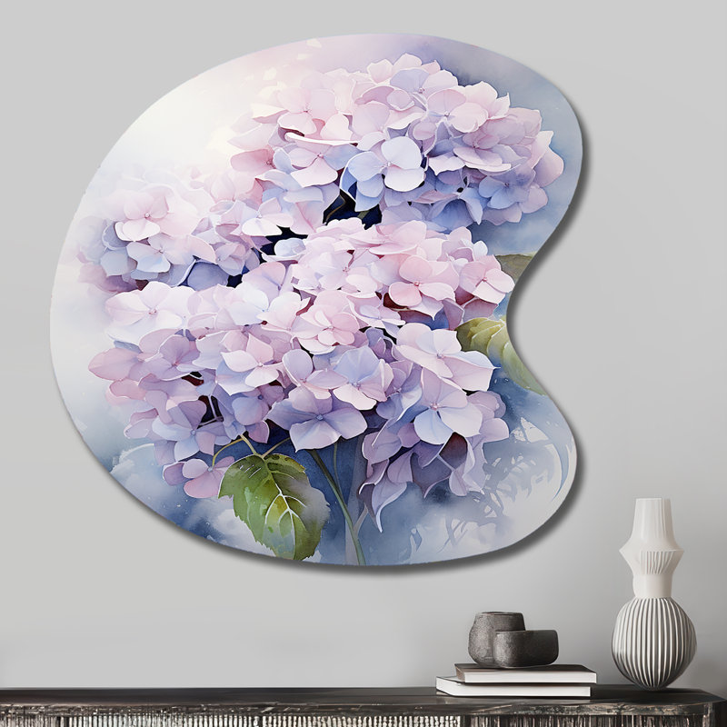 Glaser - forme unique d'hortensia en métal, sculpture murale asymétrique en métal, H 27 po x l 27 po