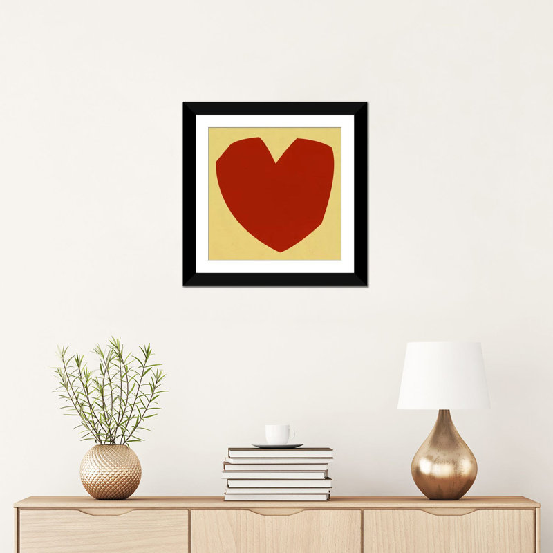 Albree Modern Cut-Out Love, impression sur toile, H 16 po x l 16 po x P 1 po, Papier avec cadre noir, Blanc