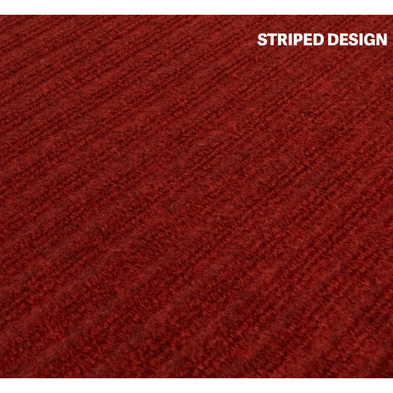 Tapis assorti pour tapis d'escalier nervuré, Rectangle 30 po x 60 po, Rouge