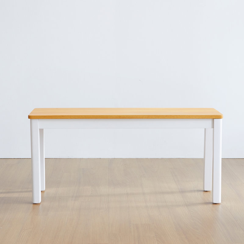 Sconiers Modern Farmhouse Rectangular Solid Wood Entryway Bench, Brown/White