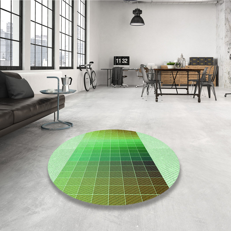 Tapis 100% à motif lavable à la machine 2989, Rond 3 pi
