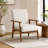 Bridgeview Linen Upholstered Accent Chair, Armchair with Solid Wood Frame-1404171788