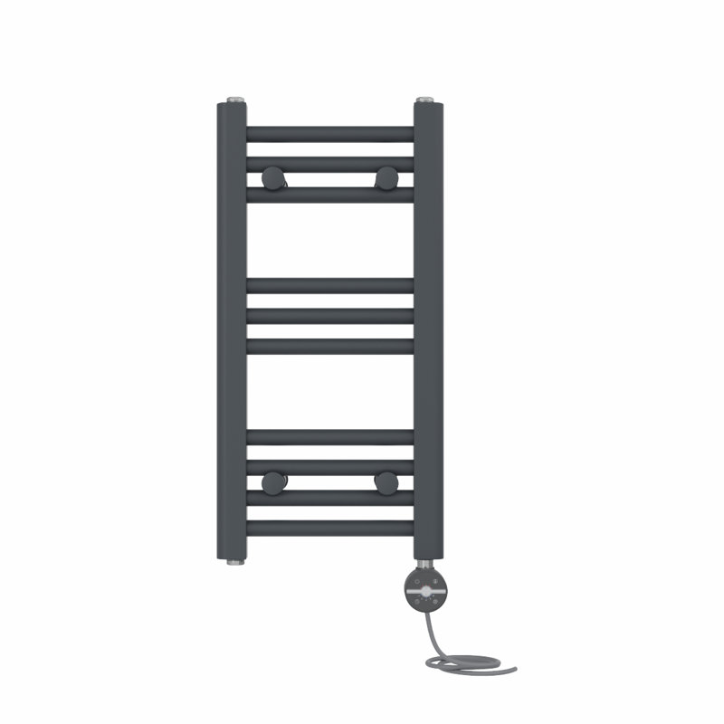 Didama Straight Towel Rail Heated Towel Rails, Anthracite, 60cm H x 30cm W x 3cm D