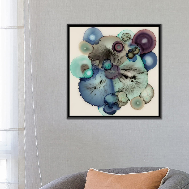 « hypothèse », impression sur toile, H 18 po x l 18 po x P 1,5 po, Toile avec cadre flottant noir, Pas de tapis
