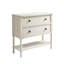 Commode décorative 2 tiroirs avec pieds en bois massif et revêtement blanc antique élégant 2 couleurs pour la maison-2110985055