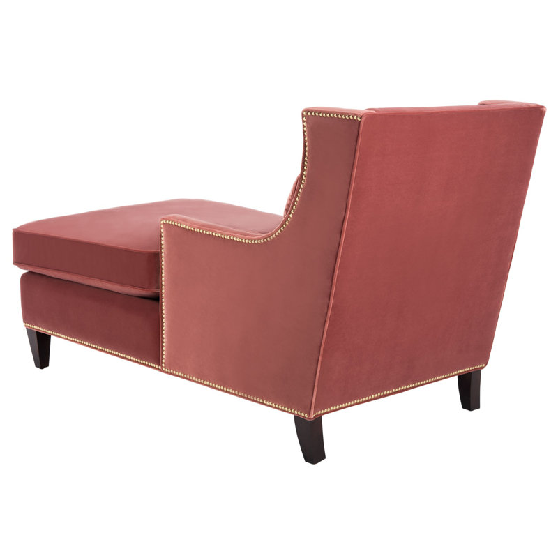 Higdon Velvet Chaise Lounge, Dark Rose Pink