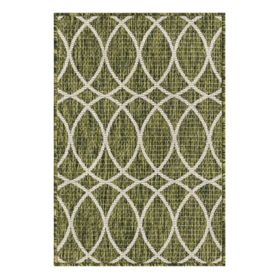 Geometric Indoor/Outdoor Area Rug in Green
