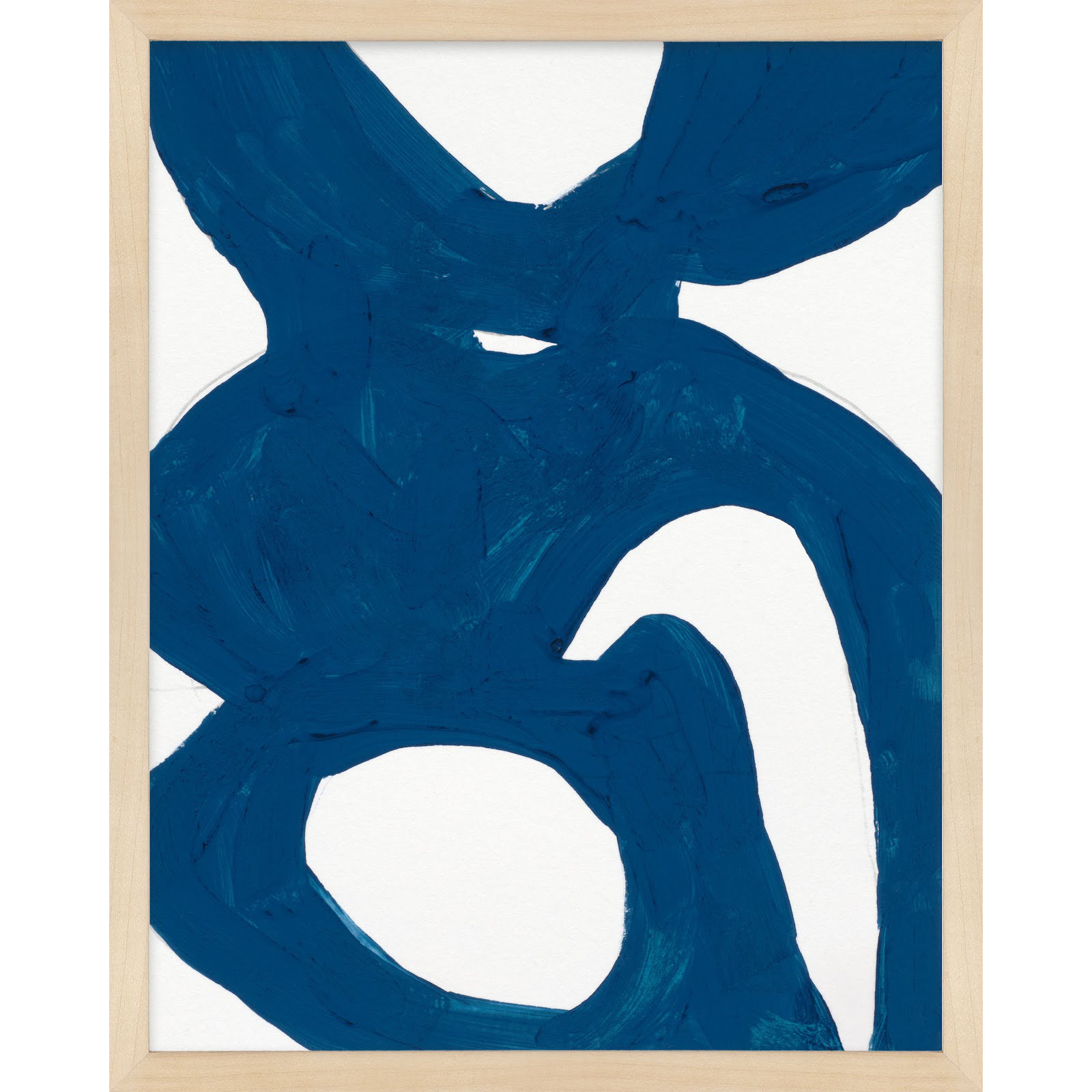Blue Harmony 1 by Andrea Stokes, Brown Framed, 50" H x 40" W x 1.25" D