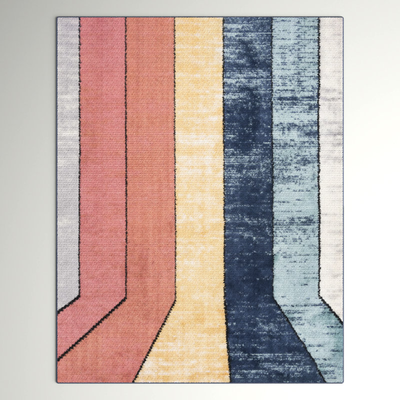 Abrams Geometric Polyester Rug, Rectangle 9' x 12'