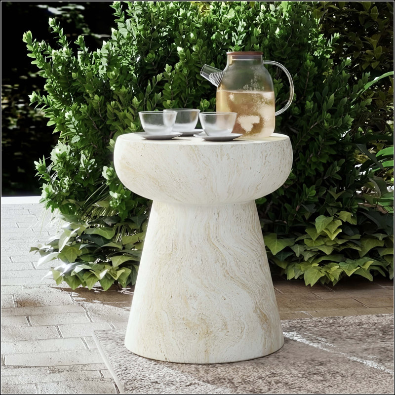 Table d'appoint en forme de champignon MGO, Beige clair