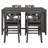 Rustic Farmhouse Dining Table Set With Chairs, Solid Wood, Gray